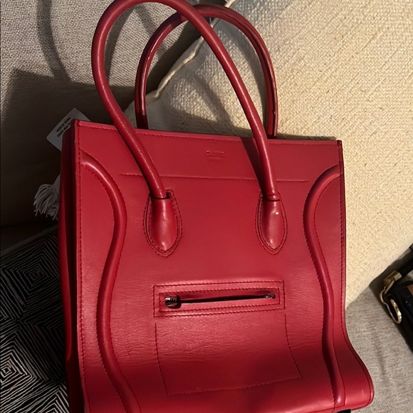 Vibrant Red Structured Tote with Sturdy Handles - Picture 1 of 4